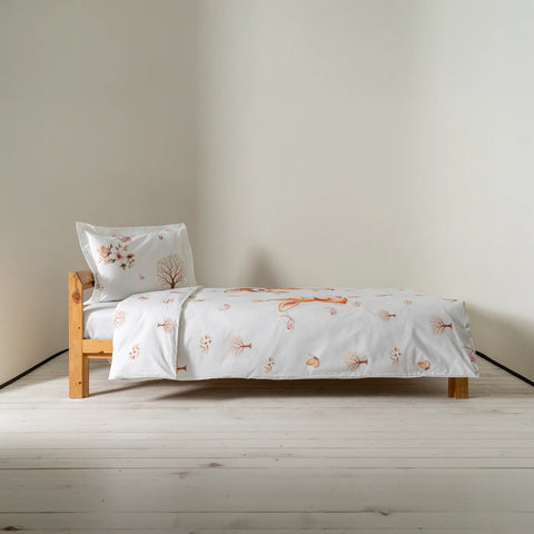 Bambi ve Tavşan Desenli %100 Pamuk 160x220 Çocuk Tek Kişilik Nevresim Takımı
