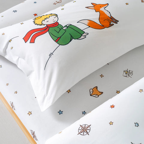 Küçük Prens ve Tilki Desenli %100 Pamuk 160x220 Çocuk Tek Kişilik Nevresim Takımı