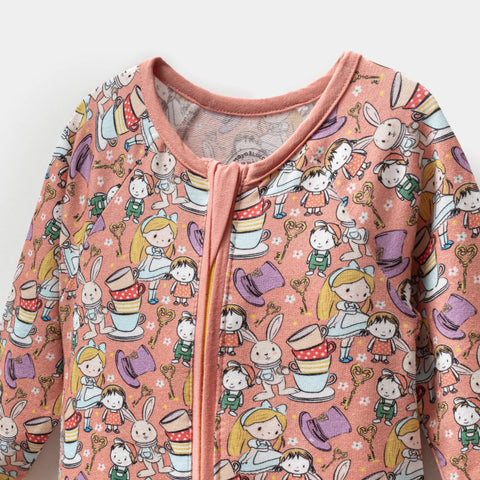 Alice Desenli Pembe Kız Bebek Uyku Tulumu