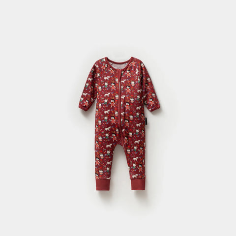 Heidi Desenli Bordo Kız Bebek Uyku Tulumu