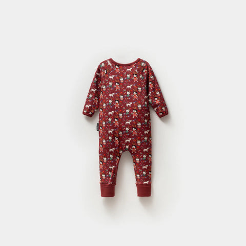 Heidi Desenli Bordo Kız Bebek Uyku Tulumu