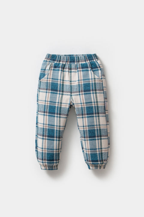 Köpek Nakışlı Pamuk Ekose Erkek Çocuk Takım