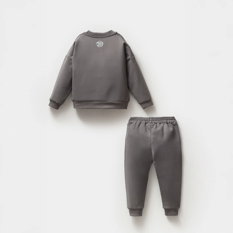 Küçük Prens Desenli Gri Pamuk Erkek Çocuk Sweatshirt Takım