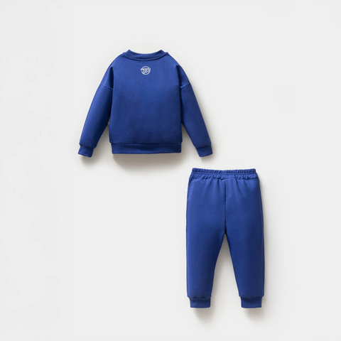 Küçük Prens Desenli Saks Mavi Pamuk Erkek Çocuk Sweatshirt Takım