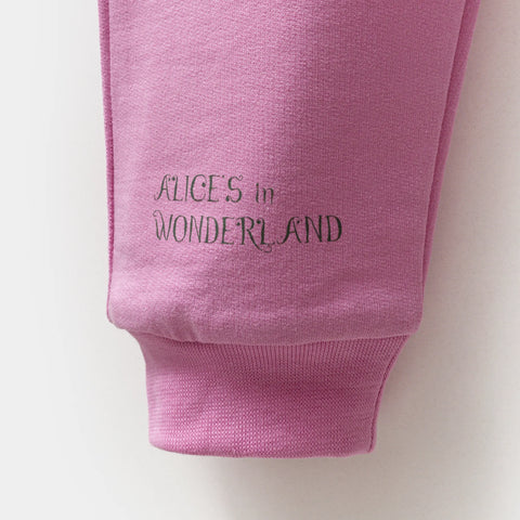 Alice Desenli Pembe Pamuk Kız Çocuk Sweatshirt Takım