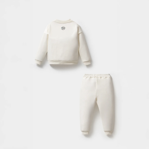 Heidi Desenli Krem Pamuk Kız Çocuk Sweatshirt Takım