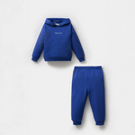 Küçük Prens Desenli Saks Mavi Kapüşonlu Pamuk Erkek Çocuk Sweatshirt Takım