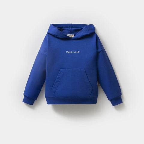 Küçük Prens Desenli Saks Mavi Kapüşonlu Pamuk Erkek Çocuk Sweatshirt Takım