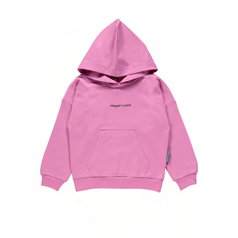 Alice Desenli Pembe Kapüşonlu  Pamuk Kız Çocuk Sweatshirt Takım