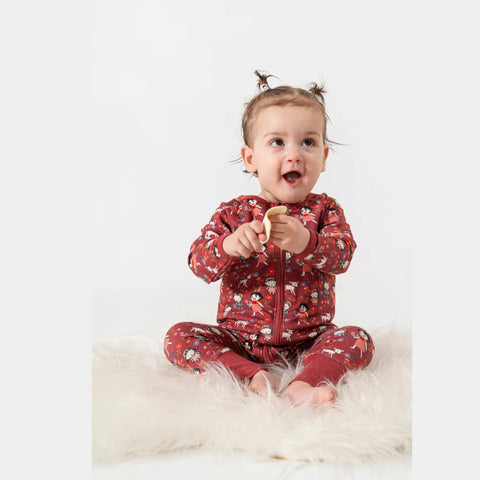 Heidi Desenli Bordo Kız Bebek Uyku Tulumu