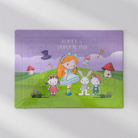 Alice Karakterli Çocuklar İçin Eğitici ve Öğretici Puzzle Yapboz