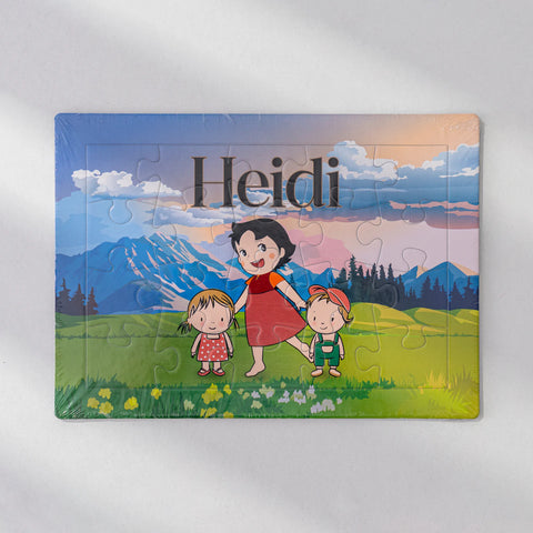 Heidi Karakterli Çocuklar İçin Eğitici ve Öğretici Puzzle Yapboz