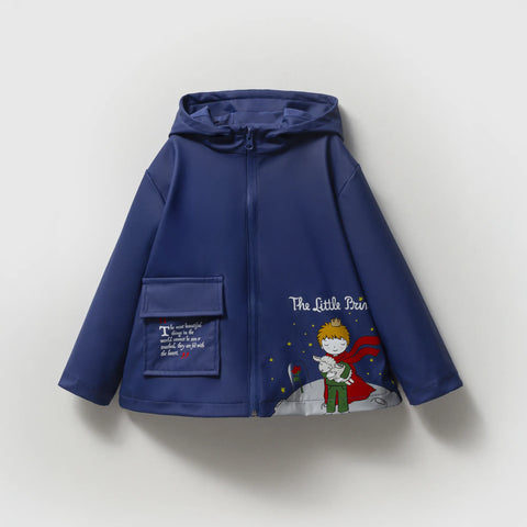 Küçük Prens Baskılı Kauçuk Su Geçirmez Pamuk Astarlı Erkek Çocuk Yağmurluk