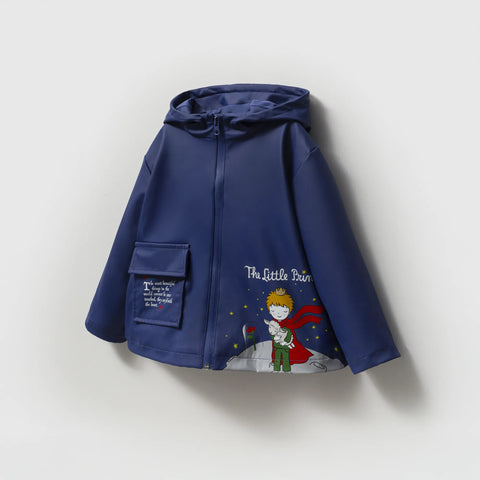 Küçük Prens Baskılı Kauçuk Su Geçirmez Pamuk Astarlı Erkek Çocuk Yağmurluk