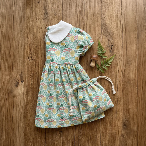 Wild Flower Kız Çocuk Yeşil Kısa Kollu Çiçek Desenli Elbise