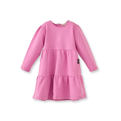 Pembe Basic Pamuk Kız Çocuk Elbise