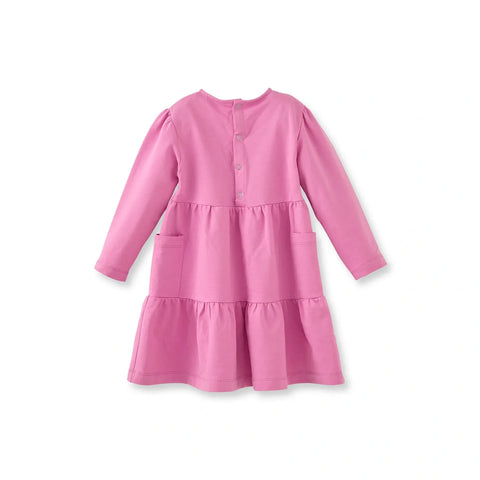 Pembe Basic Pamuk Kız Çocuk Elbise